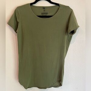 Alphalete Olive Green Fitted Short Sleeve Athletic T-Shirt, Women's Size Small